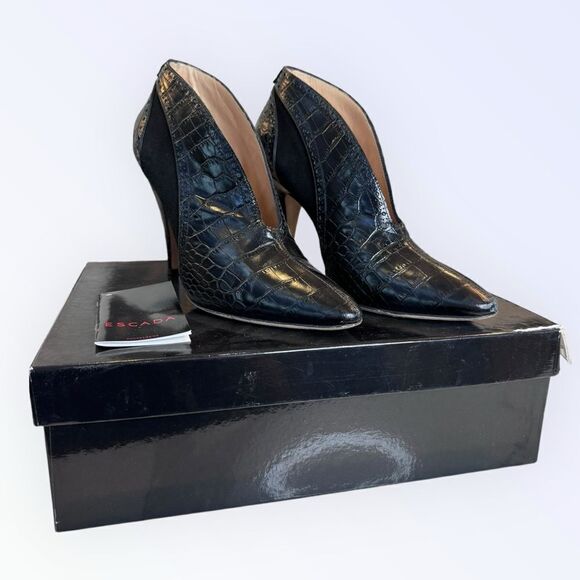 Escada Leather Ankle Boots 38 - Picture 1 of 10